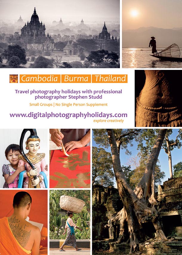Digital photography holidays holiday tour tours workshop workshops to Myanmar Burma Cambodia Angkor Wat Bangkok Thailand hosted by Stephen Studd
